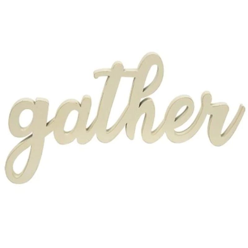 Hanging Ivory Script Gather Sign - 7" high by 9.5" wide 25" deep. | Bed Bath & Beyond