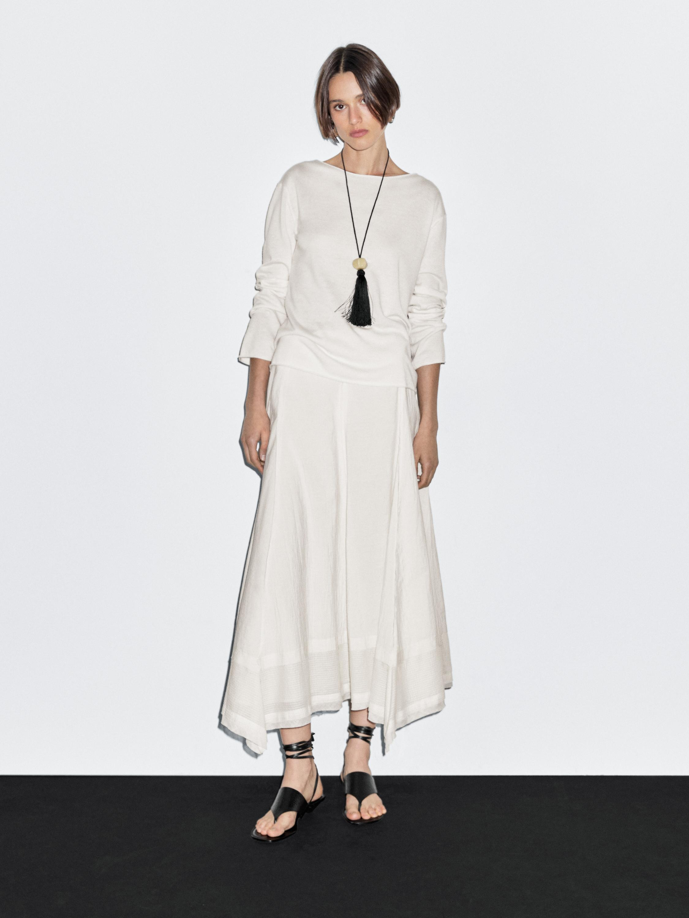 Wool blend boat neck sweater | Massimo Dutti US