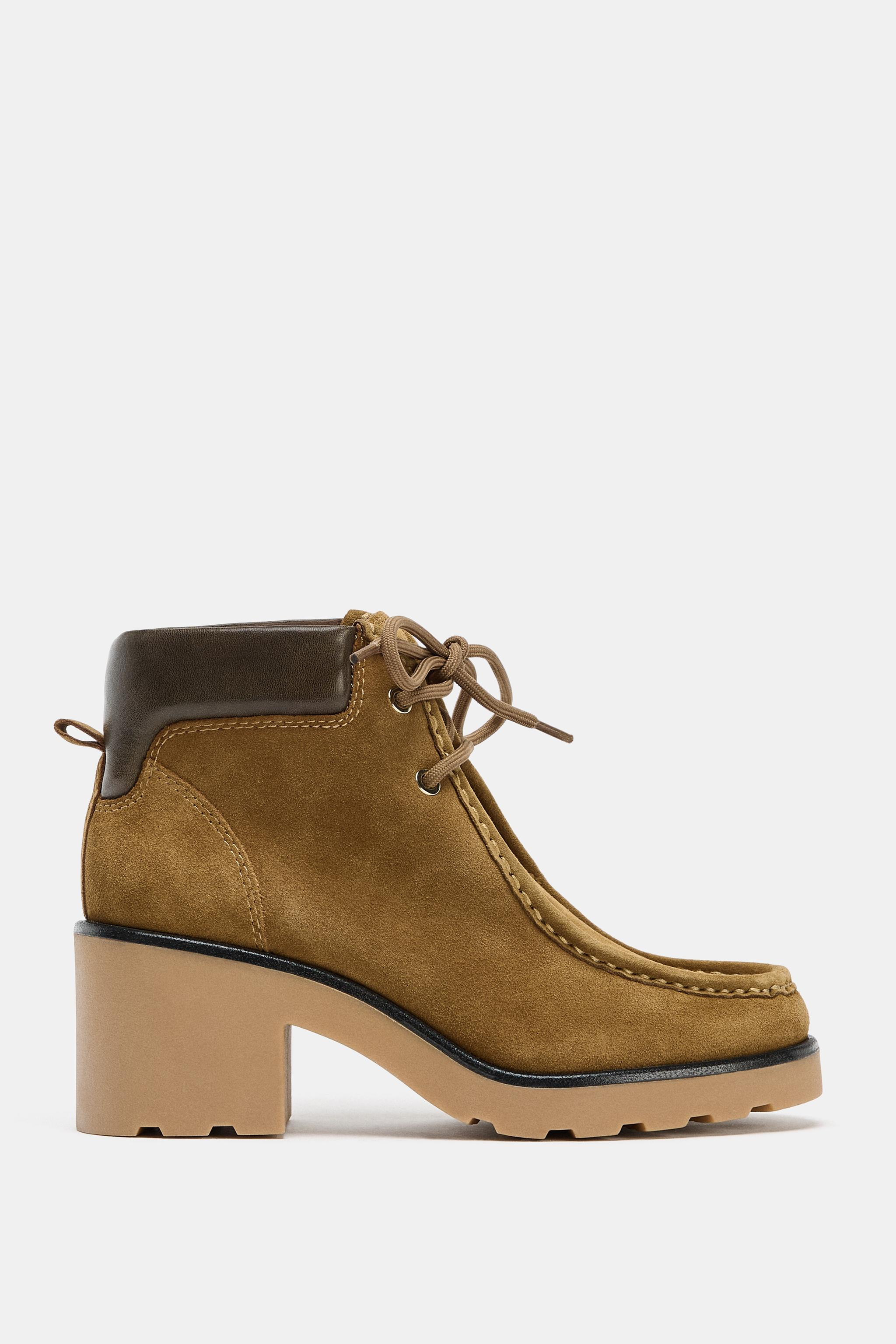 LACED HEELED ANKLE BOOTS | Zara US