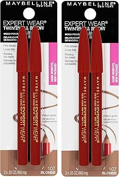 Maybelline New York Expert Wear Twin Brow & Eye Pencils Makeup, Blonde, 2 Count (Pack of 2) | Amazon (US)