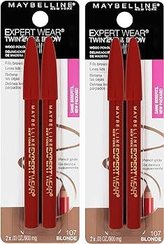 Maybelline New York Expert Wear Twin Brow & Eye Pencils Makeup, Blonde, 2 Count (Pack of 2) | Amazon (US)