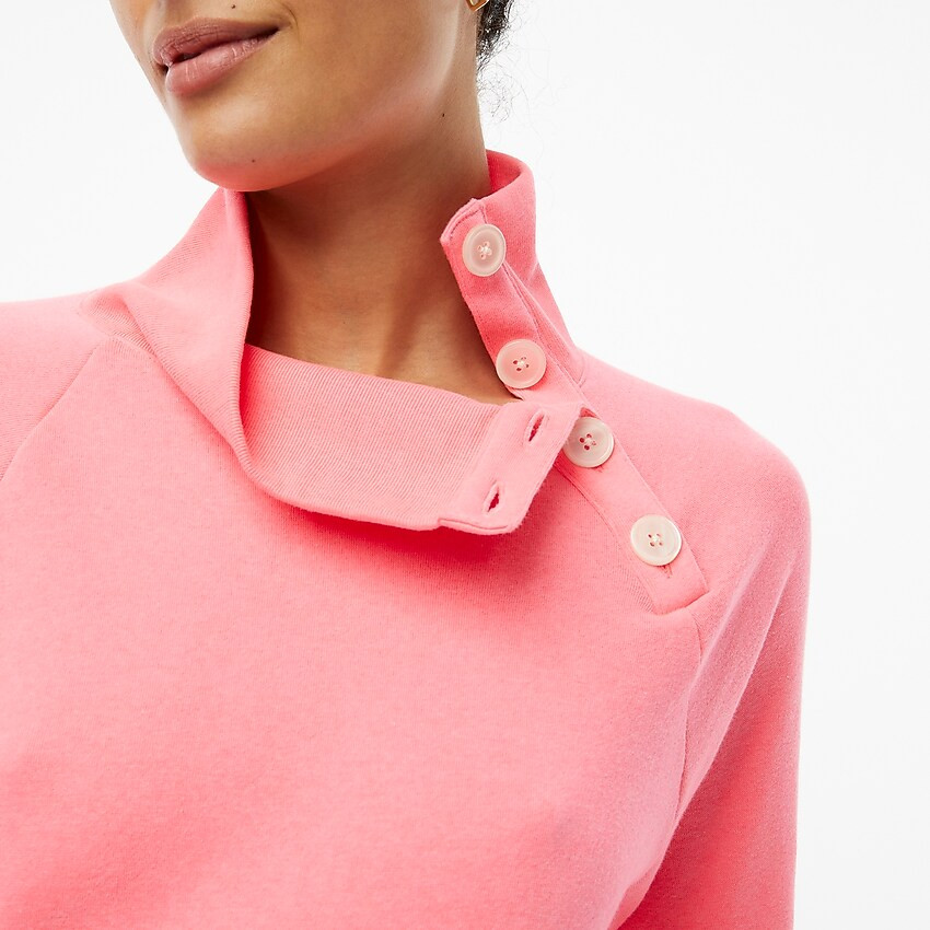 Wide button-collar pullover sweatshirt in cloudspun fleece | J.Crew Factory