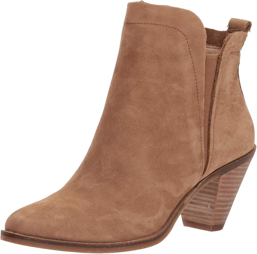 Lucky Brand Jana Sesame Leather Stacked Cone Heel Pointed Wear Anywhere Bootie (8.5) | Amazon (US)