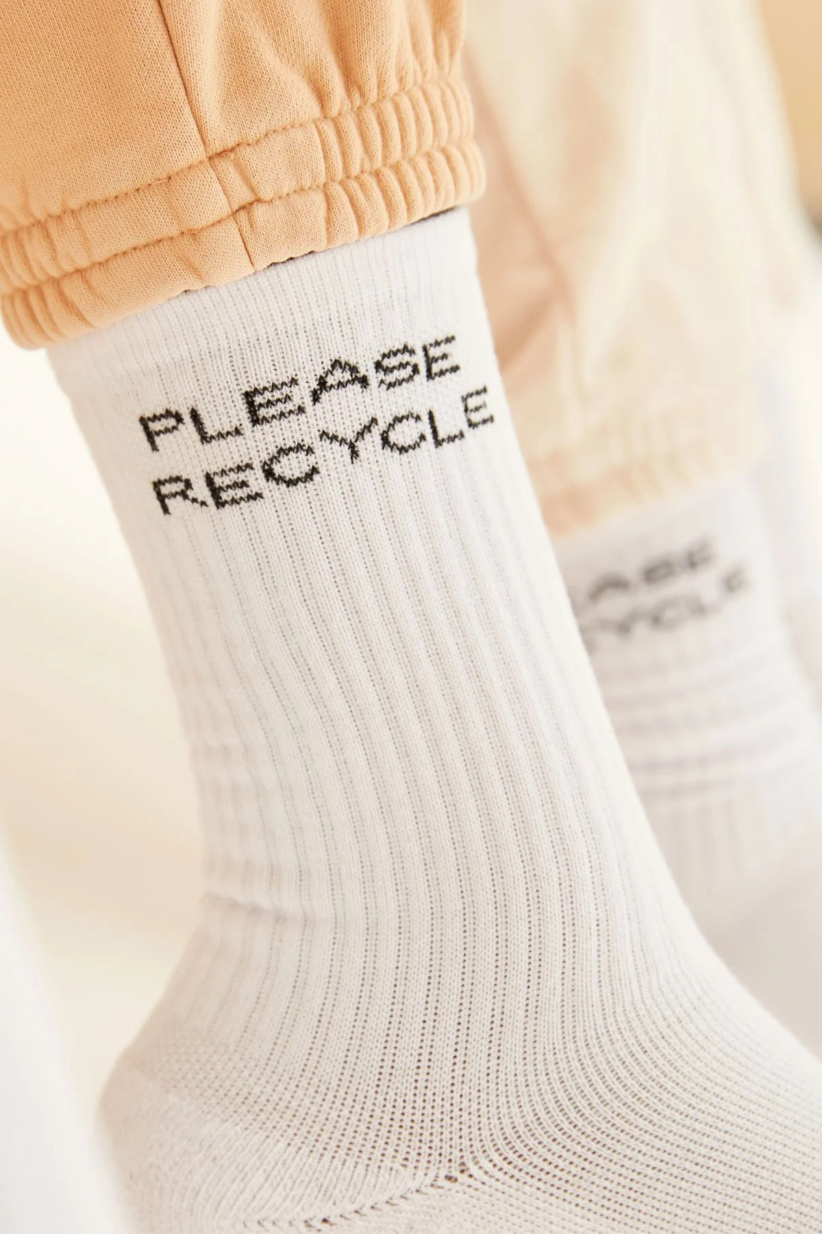 Limestone Please Recycle Crew Sock | Girlfriend Collective