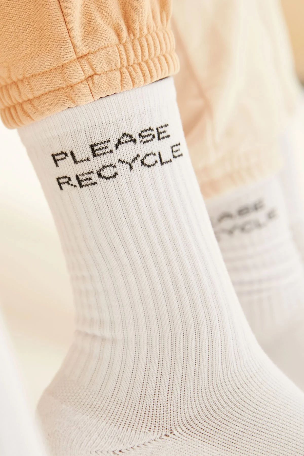 Limestone Please Recycle Crew Sock | Girlfriend Collective
