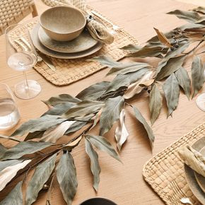 Faux Metallic Dried Eucalyptus Garland | West Elm (US)