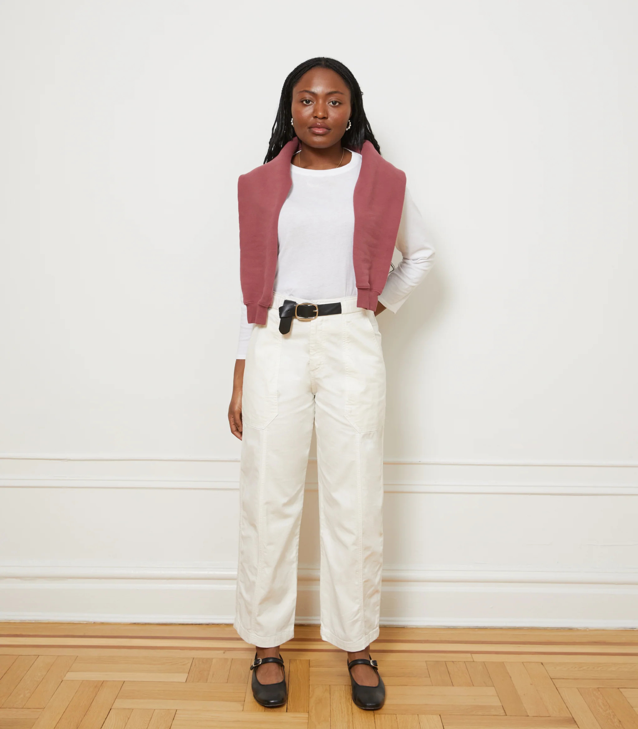 Jess Relaxed Seamed Trousers - Salt | Loup