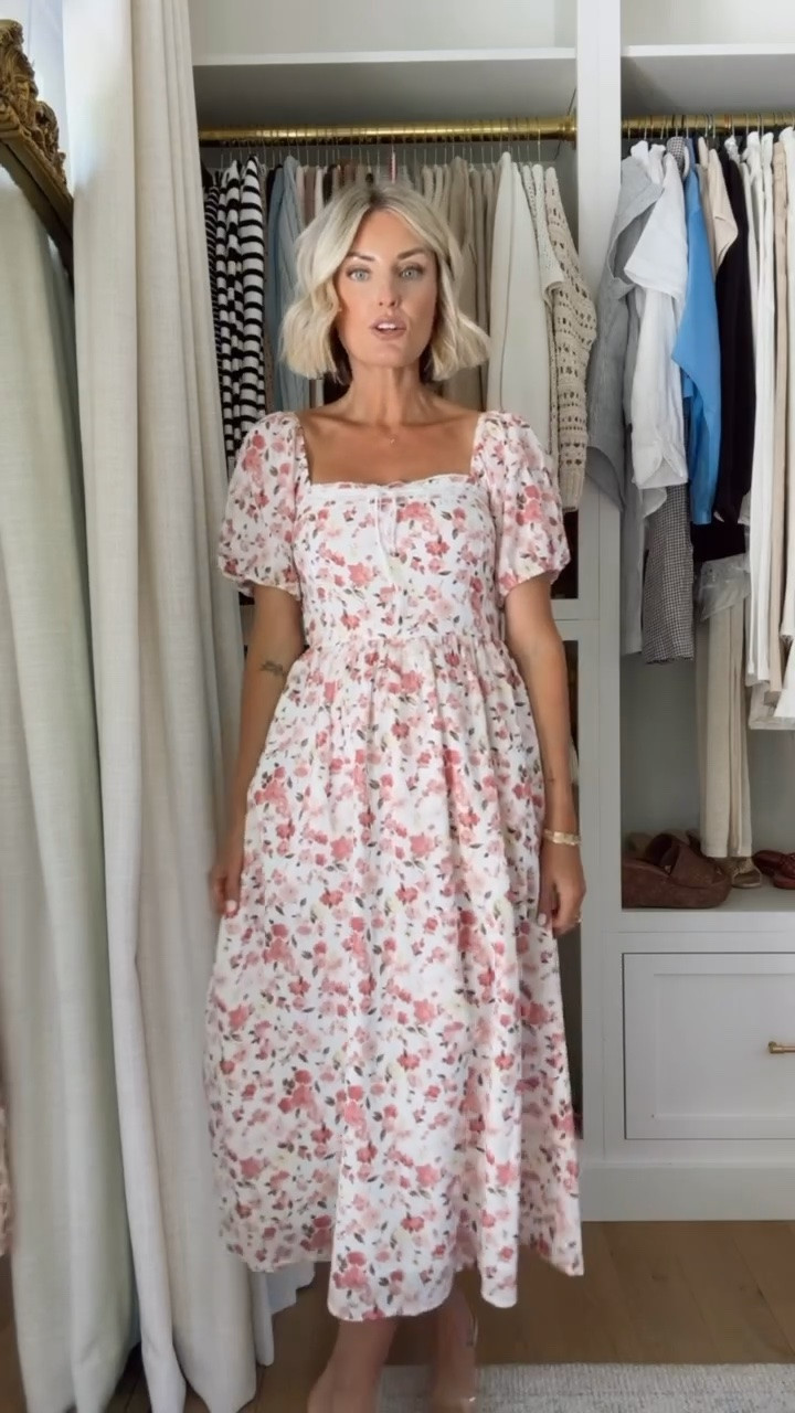 The most feminine easy dress! This would be the perfect dress for summer or spring family photos. There are so many colors and patterns in this style as well. Wearing s

Loverly grey, Abercrombie Emerson dress midi, pink and white puff floral long dress, pockets in dress, versatile floral women’s dress

#LTKxAbercrombie #LTKSeasonal