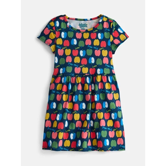 Wonder Nation Girl’s Play Dress with Short Sleeves, Sizes XS-XXL | Walmart (US)