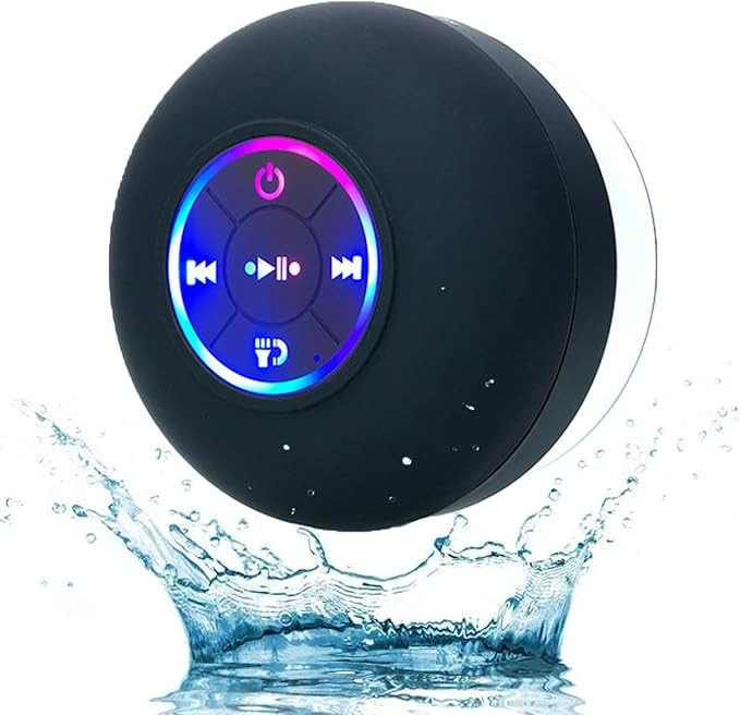 Mini Bluetooth Shower Speaker with Led Light, Portable Ipx4 Waterproof, Shower Wireless Speaker w... | Amazon (US)