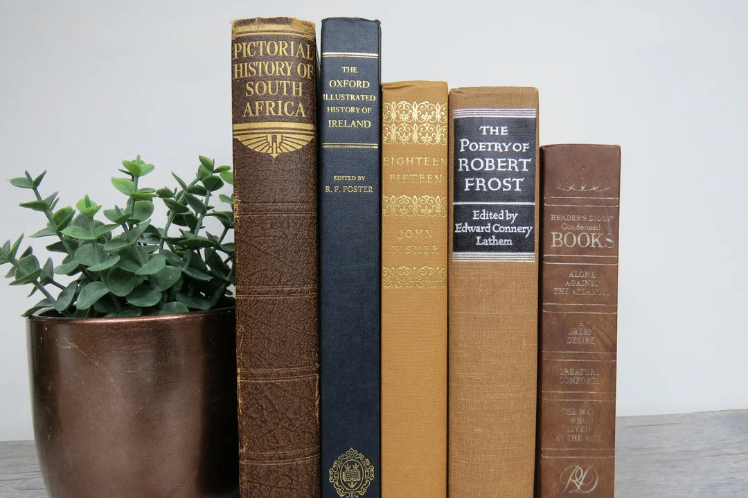 Vintage Brown Tan and Black Books Antique Books Old Books - Etsy Canada | Etsy (CAD)