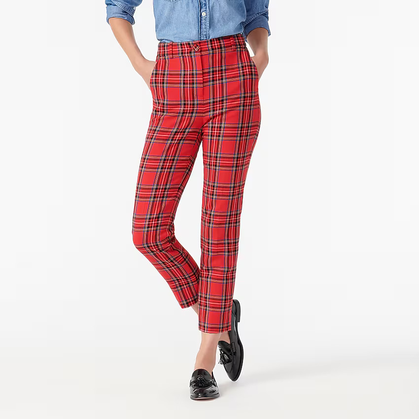High-rise Cameron pant in red Stewart tartan | J. Crew US