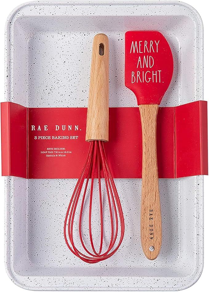 Rae Dunn Collection 3 Piece Holiday Baking Set with Whisk and Baking Pan- by Cook with Color | Amazon (US)