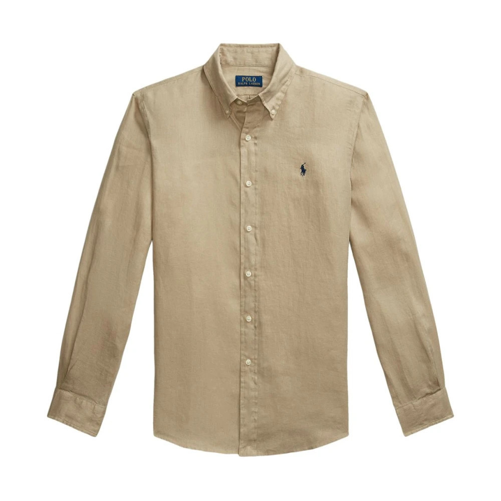 Beige Linen Button-Down Shirt | Miinto UK Ltd