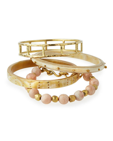 Faulu Light Horn Bangles, Set of 4 | Neiman Marcus