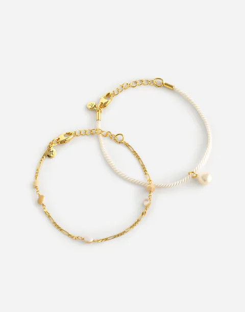 Two-Pack Freshwater Pearl Figaro Bracelet Set | Madewell | Madewell