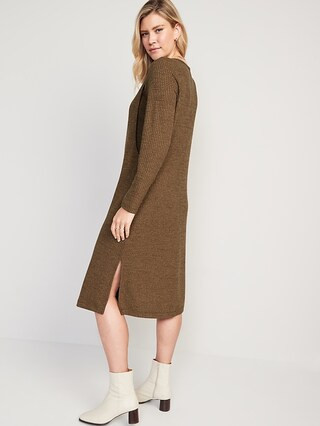 Maternity Long-Sleeve Jersey-Knit Nursing Dress | Old Navy (US)