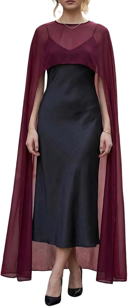 Amiblvowa Women Sheer Floral Lace Ponchos Y2K Mesh Bridal Cape Shawl Wraps Asymmetrical Flowy Eve... | Amazon (US)