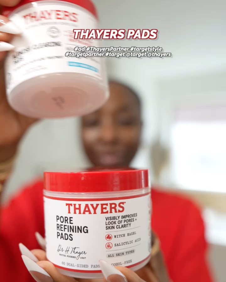 #AD These are a must have! #ThayersPartner Grab one or all 3 of the Thayers Pads from Target to address blemishes, refine pores and exfoliate your skin. They each contain organically grown Witch Hazel which we KNOW is a goat in our skincare routine. #targetstyle #TargetPartner #Target @thayers @Target @shop.ltk liketkit 
