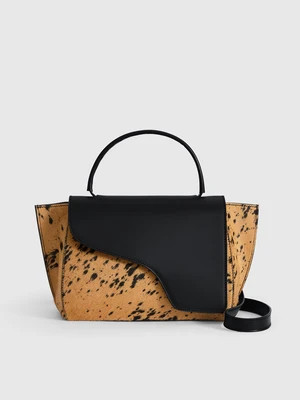 Arezzo Black/Cannella Printed Mini Cow/Leather Handbag | ATP Atelier
