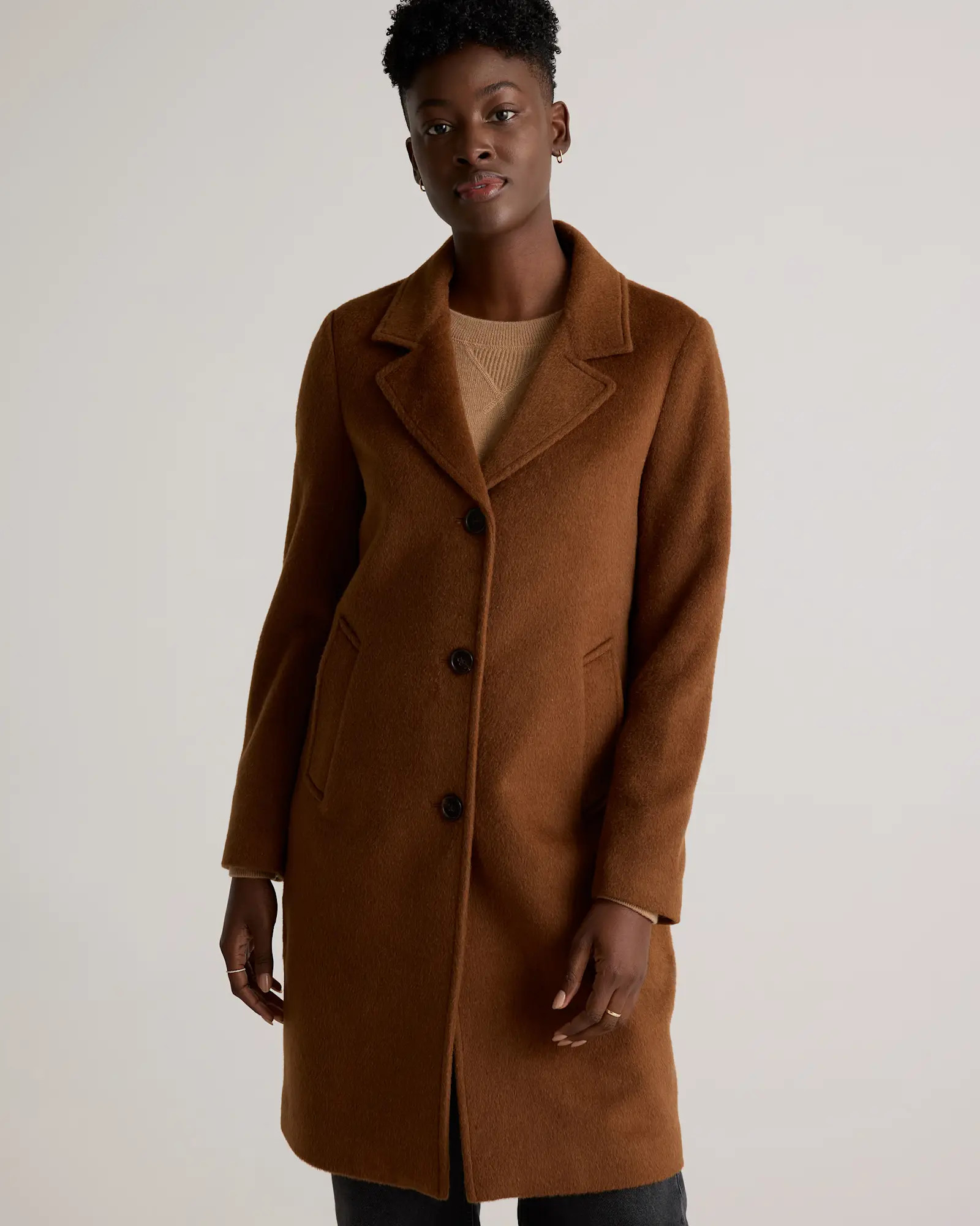 Camel Hair Single-Breasted Midi Coat | Quince