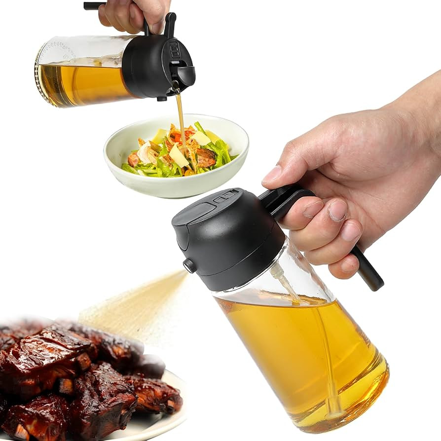 Oil Sprayer for Cooking, 2 in 1 Olive Oil Dispenser Bottle for Kitchen, 16oz/470ml Oil Dispenser ... | Amazon (US)