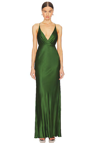 Shona Joy Elia Halter Maxi Dress in Fern from Revolve.com | Revolve Clothing (Global)