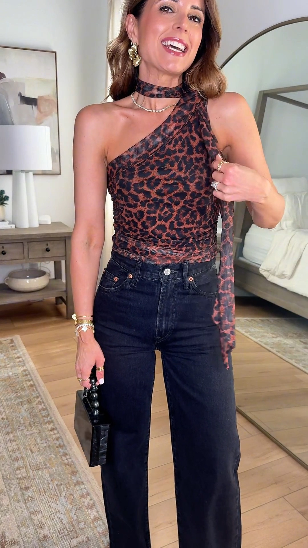 Amazon date night outfits. Amazon concert outfits. Girls night out. Concert outfits. Amazon date night tops. Vacation outfits. XS in tops and size 24 in wide leg jeans, color ‘Rosie posie’.  Heels are TTS. 

#LTKootd #LTKPetite #LTKgrwm