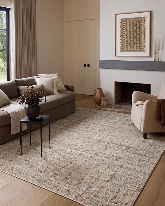 Loloi Amber Lewis Monty Collection MOT-06 Pebble/Beige 7'-10" x 10', .50" Pile Height, Area Rug | Amazon (US)