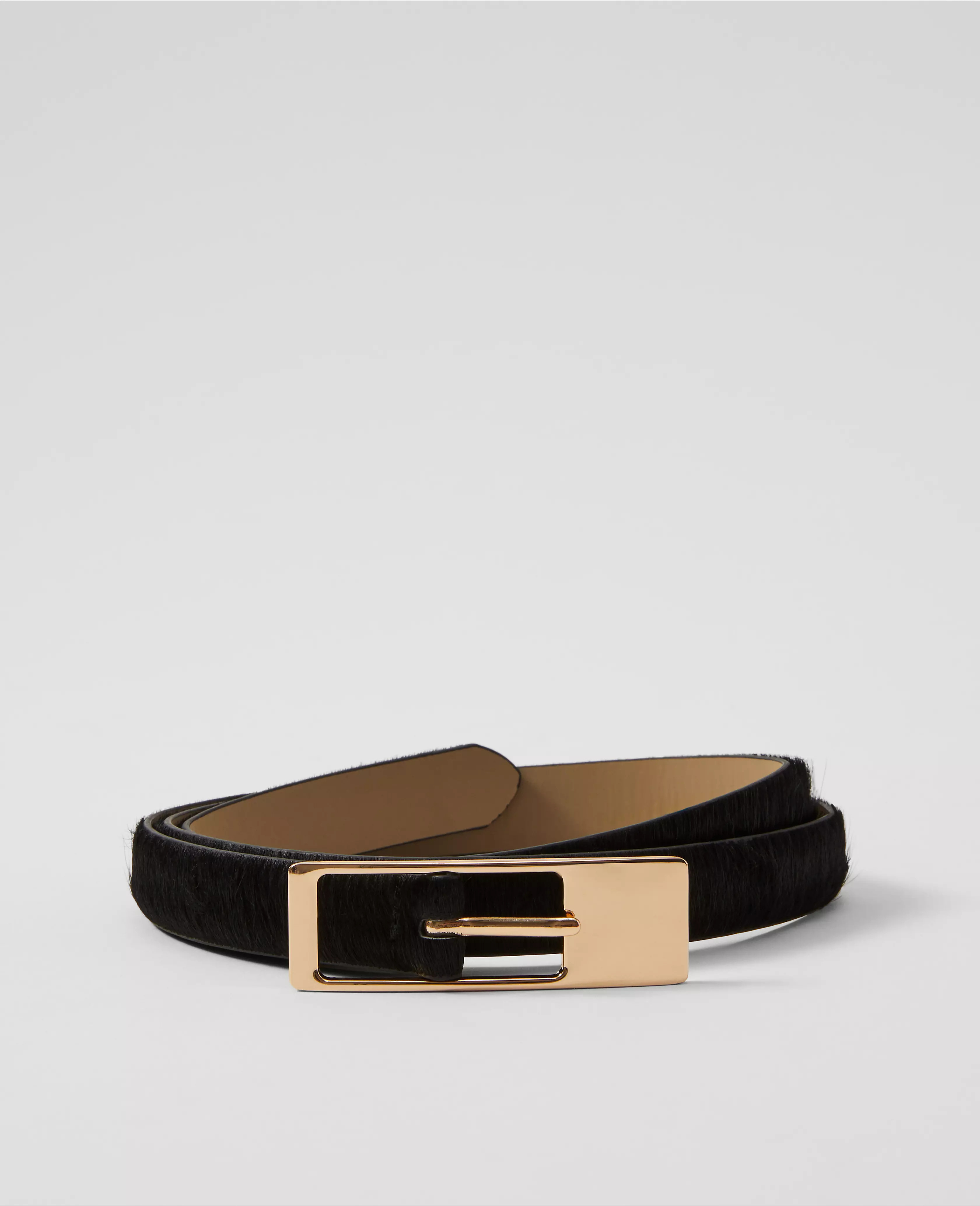 Calf Hair Rectangle Buckle Belt | Ann Taylor