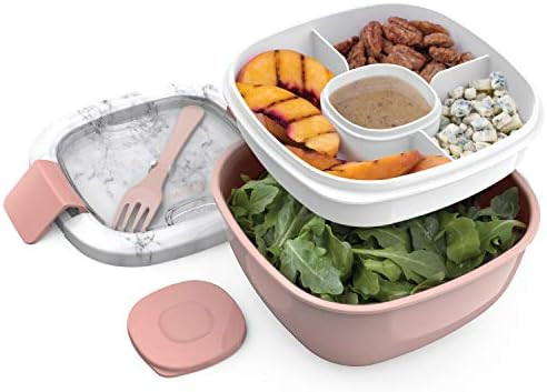 Bentgo Salad - Stackable Lunch Container with Large 54-oz Salad Bowl, 4-Compartment Bento-Style T... | Amazon (US)