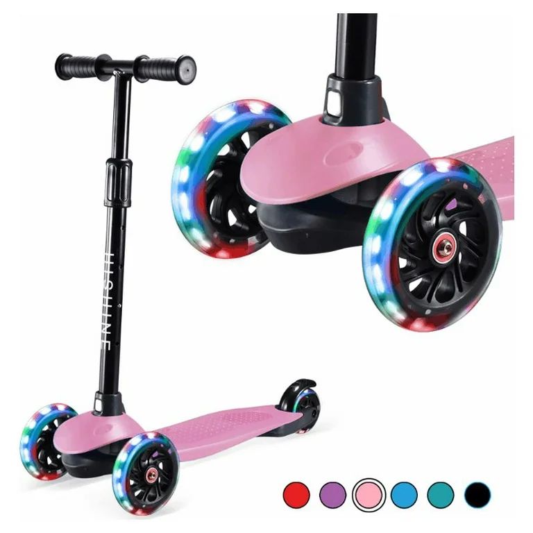 PRINIC Kick Scooter for Kids with 3 Light Up Wheels and Adjustable Height for 2-7 Years Old Ages ... | Walmart (US)