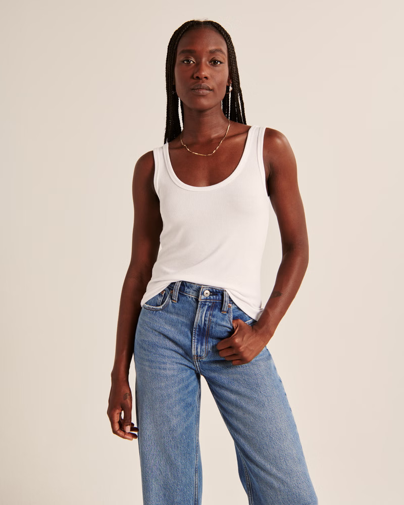 Featherweight Rib Scoopneck Tank | Abercrombie & Fitch (US)