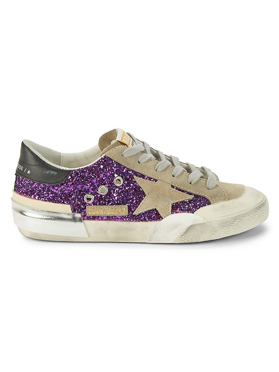 Golden Goose Women's Women's Glitter Distressed Leather Sneakers - Purple - Size 35 (5) | Saks Fifth Avenue OFF 5TH