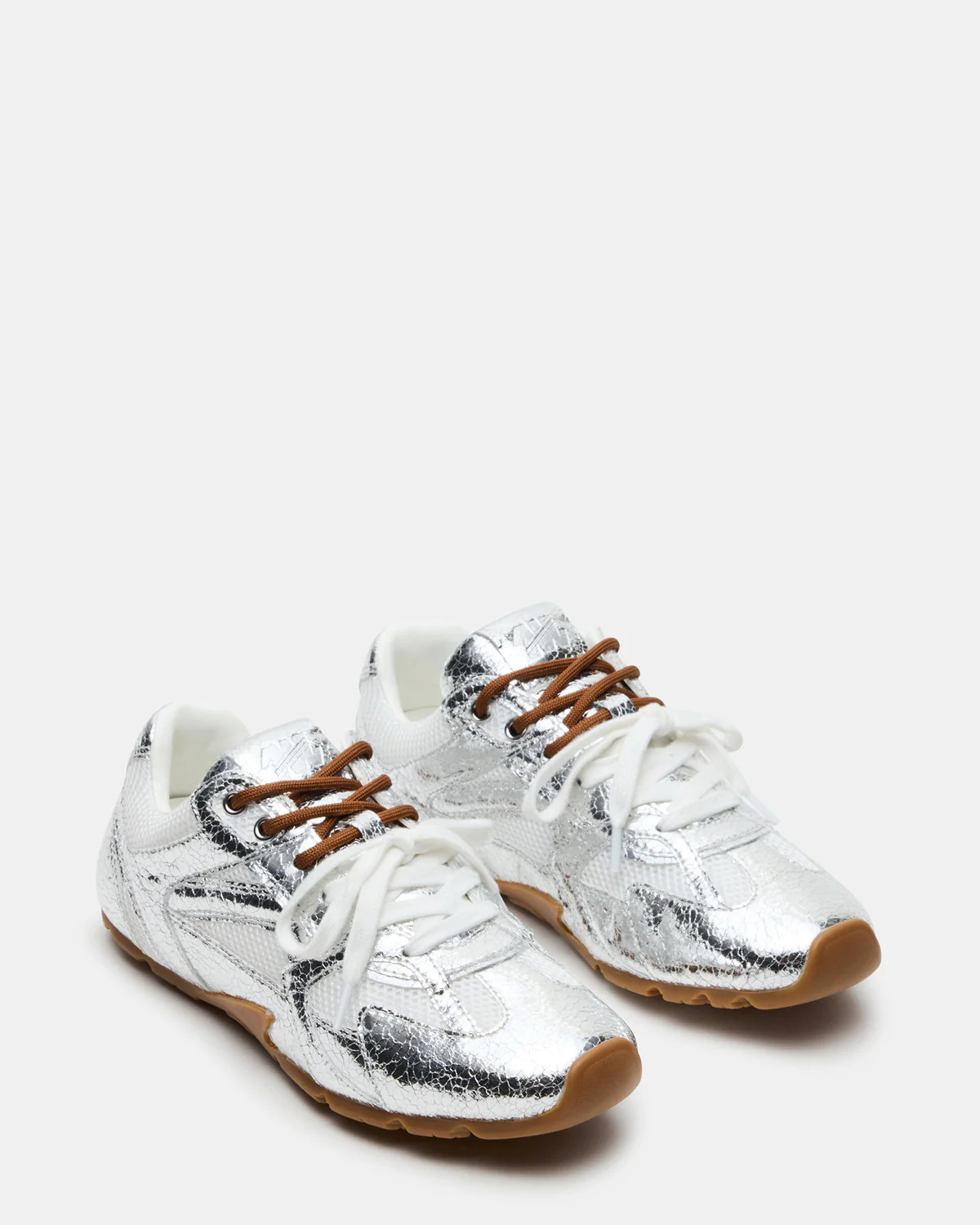 AZIEL Silver Low-Top Lace-Up Women's Sneakers | Steve Madden (US)