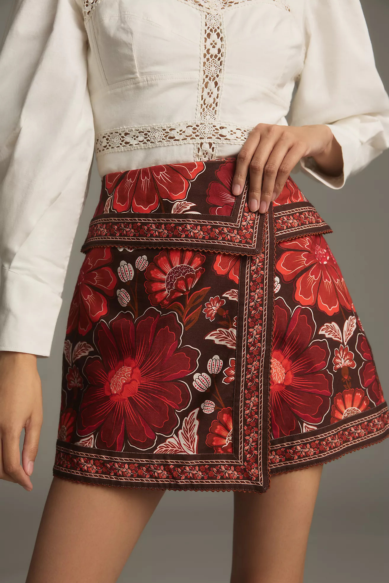 Farm Rio Gigi Tapestry Mini Skirt | Anthropologie (US)