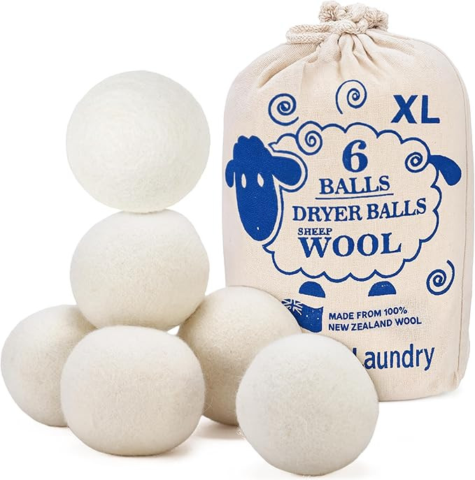 Handy Laundry Wool Dryer Balls - Natural Fabric Softener, Reusable, Reduces Clothing Wrinkles and... | Amazon (US)