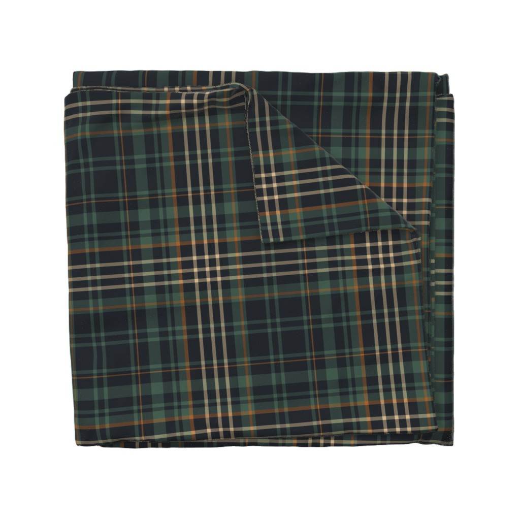 Duvet Cover in Timeless Dark Green Plaid for Modern Rich Cabincore Accent/Feature Wall | Spoonflower