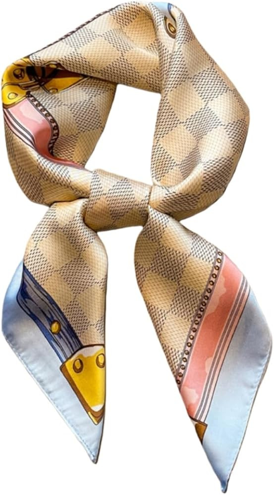 Silk Feeling Hair Scarf Bandanas for Women 27.5" Square Lightweight Satin Head Scarves Neck Sleep... | Amazon (US)