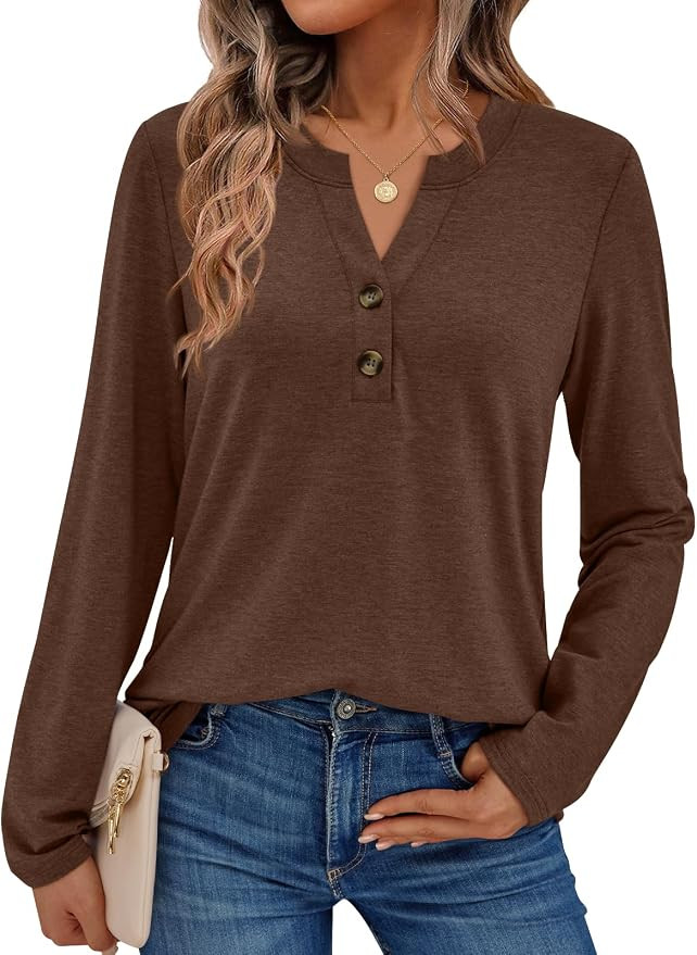 AUTOMET Women's Long Sleeve Shirts 2026 Fall Outfits Dressy Casual Tops | Amazon (US)