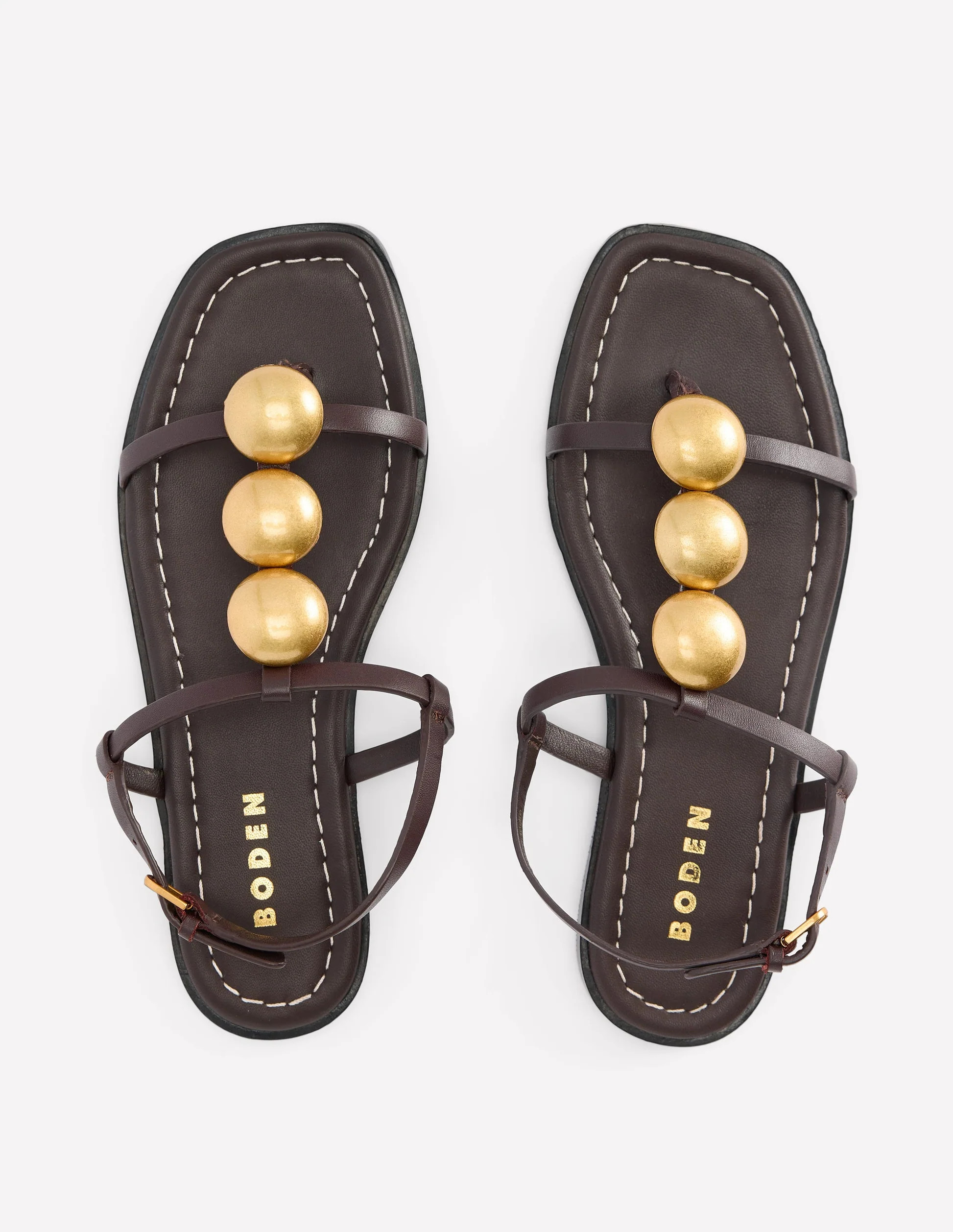 Disc Flat Sandals-Deep Olive | Boden (US)