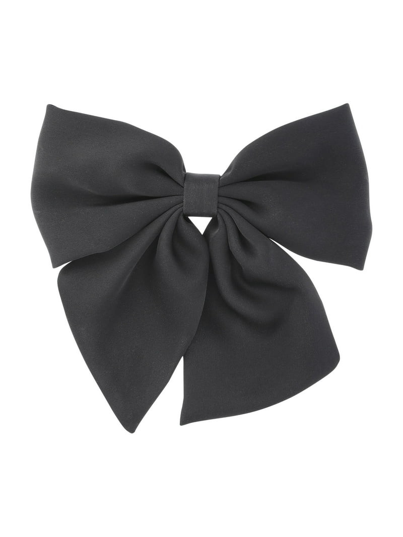 Time and Tru Women's Fabric Bow Hair Barrette, Black | Walmart (US)