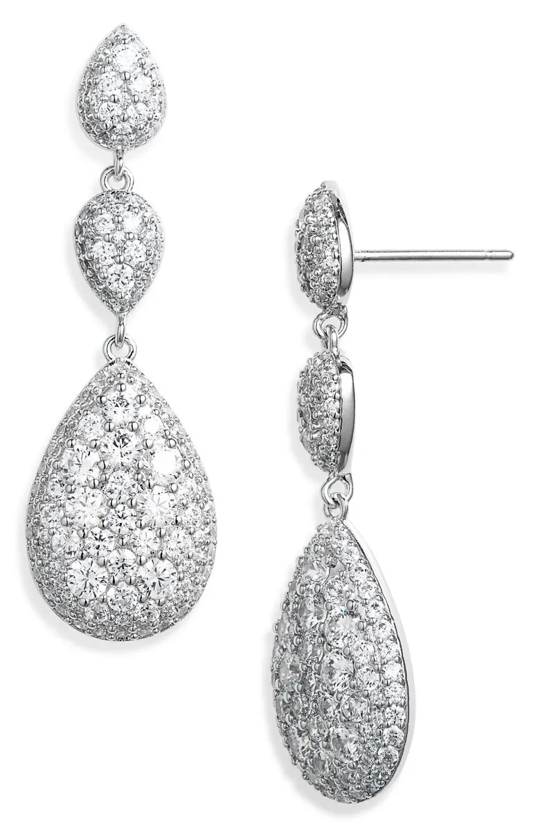 Crushed Pavé Triple Drop Earrings | Nordstrom