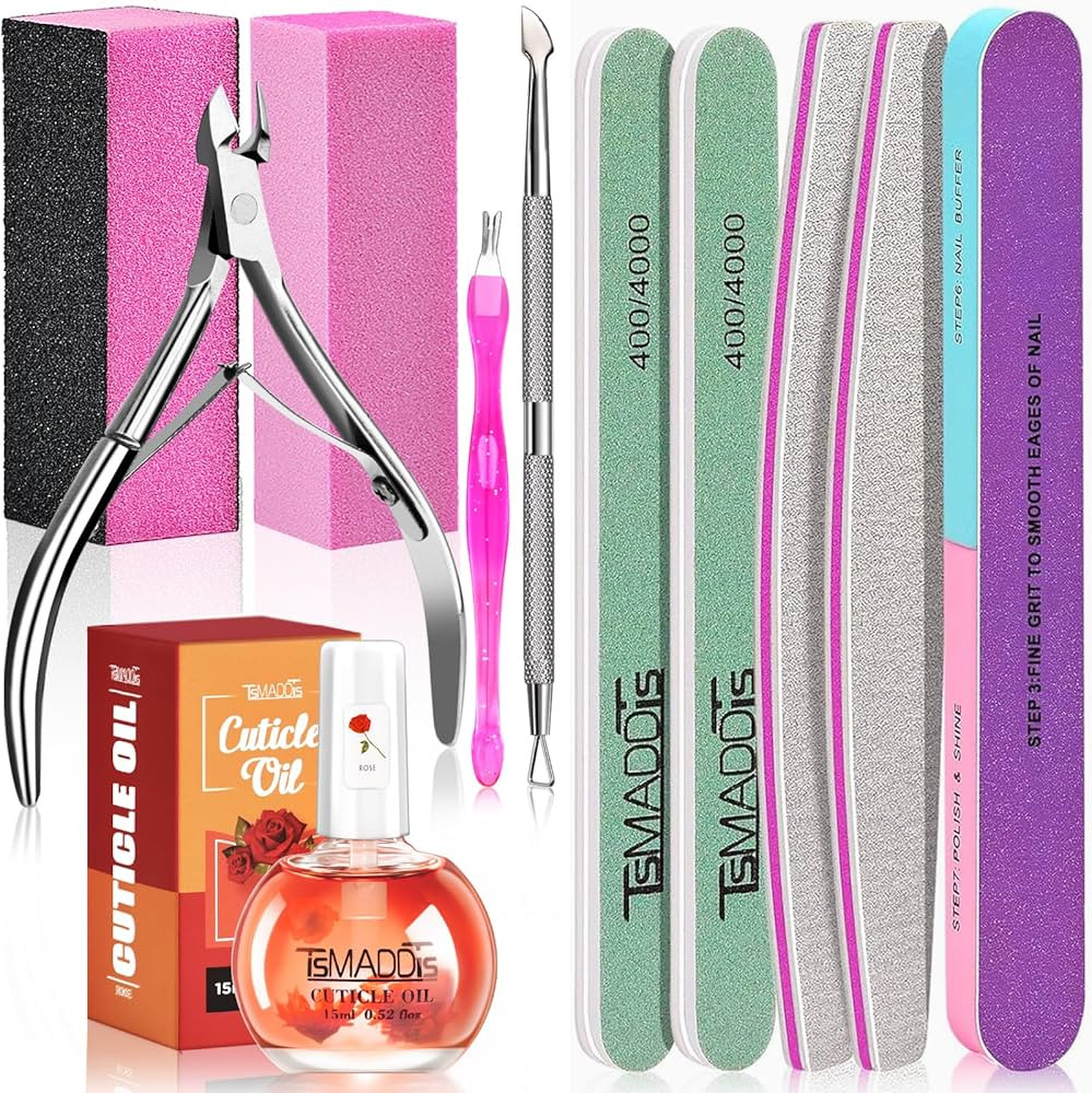 TsMADDTs Manicure Tools Kit Nail Care Kit with 3PCS Files, 2PCS Buffer Blocks, 2PCS Polishing Buf... | Amazon (US)