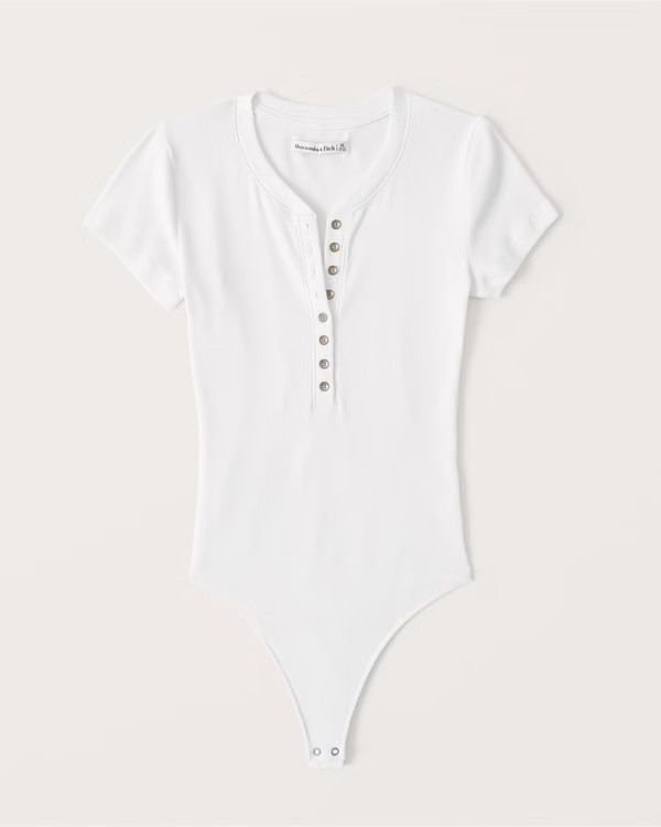 Short-Sleeve Henley Bodysuit | Abercrombie & Fitch (US)
