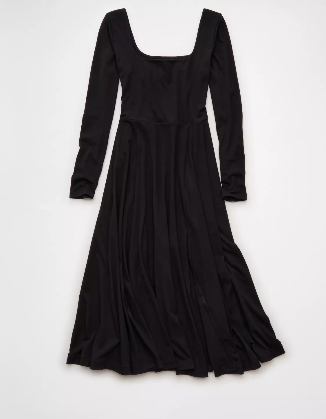 AE Square Neck Side Slit Midi Dress | American Eagle Outfitters (US & CA)