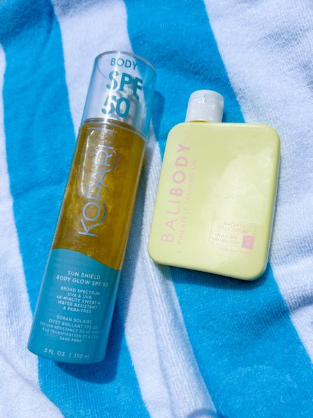 Summer essentials 
Sunscreen 
Sunscreen oil
Kopari 

#LTKSwim #LTKTravel