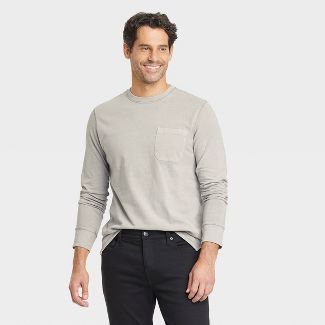Men's Long Sleeve Garment Dyed Pocket T-Shirt - Goodfellow & Co™ | Target