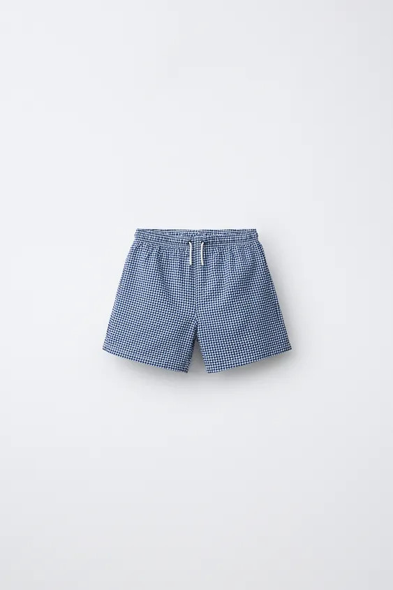 2-6 YEARS/ GINGHAM SWIM SHORTS | Zara US