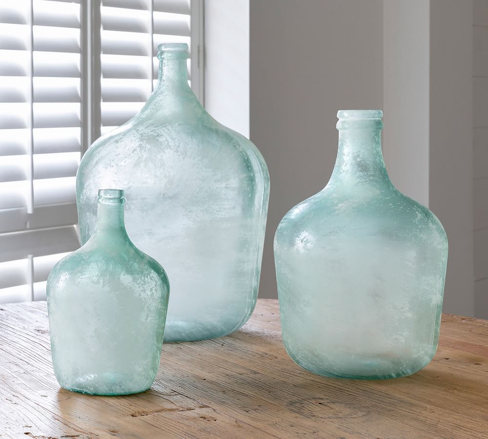 Frosted Recycled Glass Demijohn Vase | Pottery Barn (US)